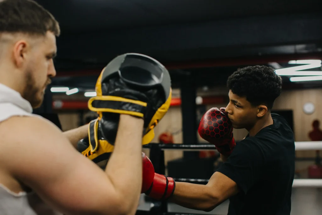 afro-american-boxer-in-gloves-is-training