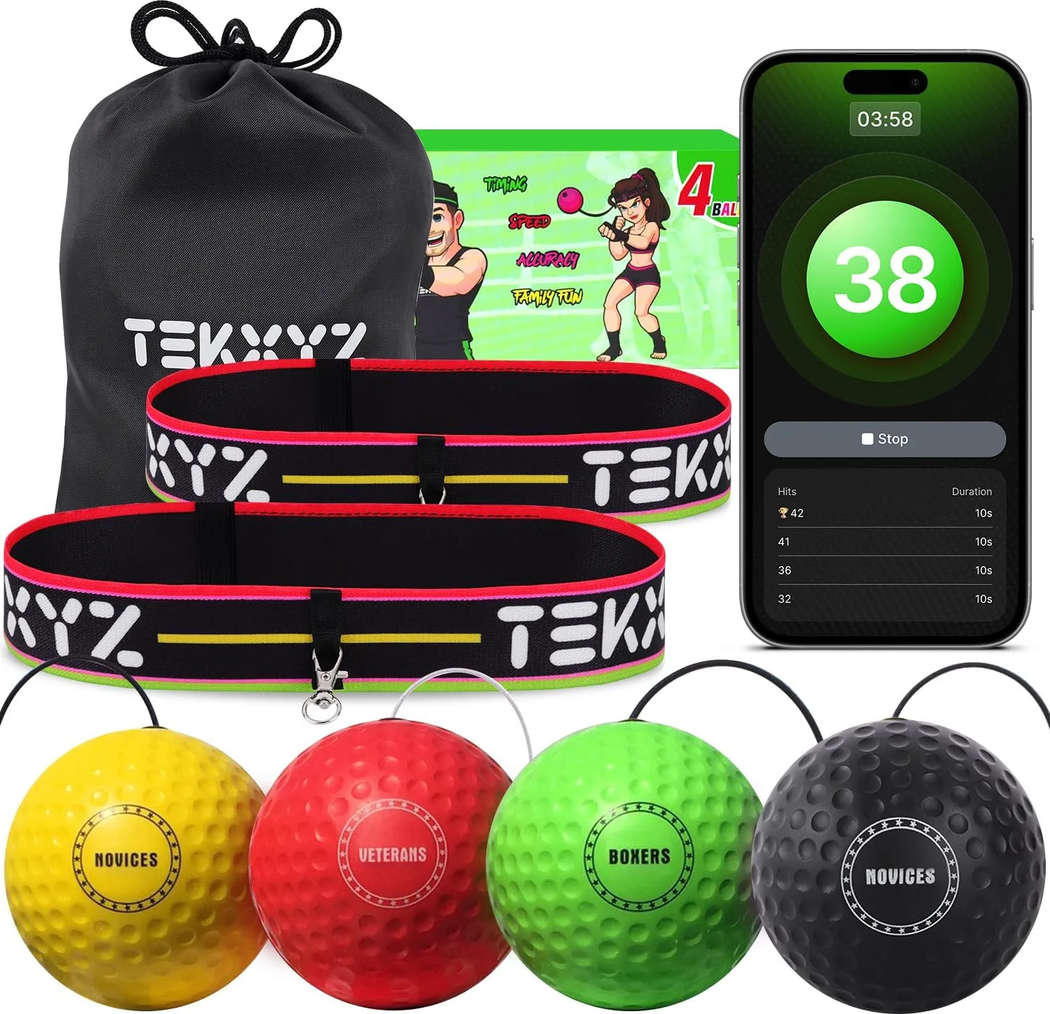 TEKXYZ Reflex Ball with Counter App