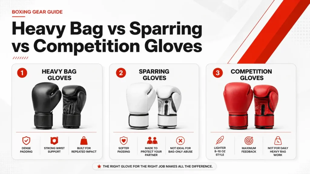 Heavy Bag vs Sparring vs Competition Gloves