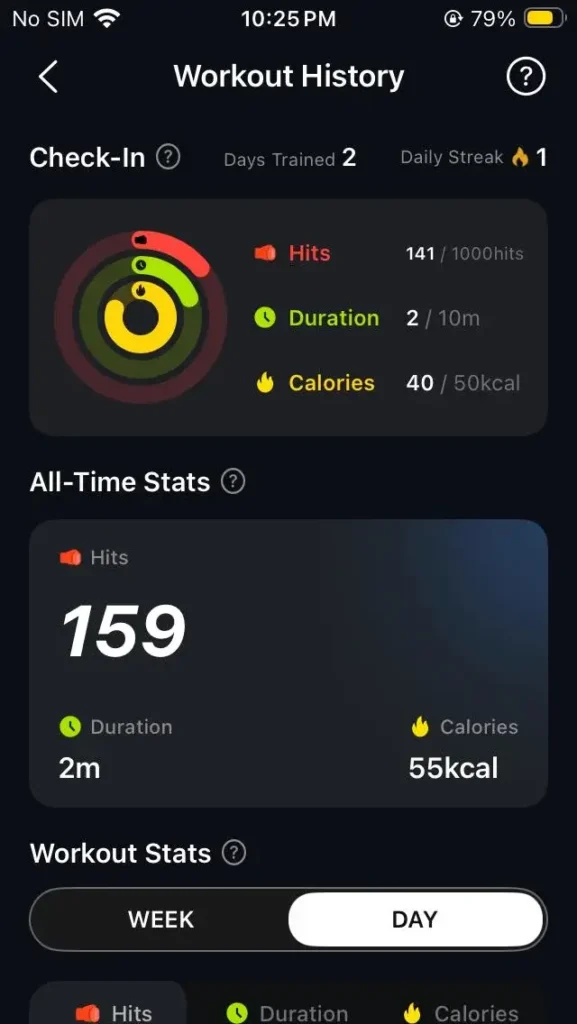 workout history