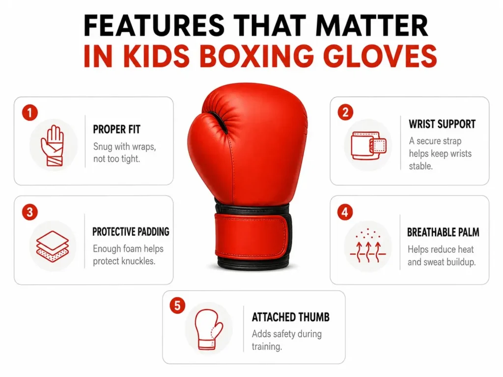 features for kids boxing gloves